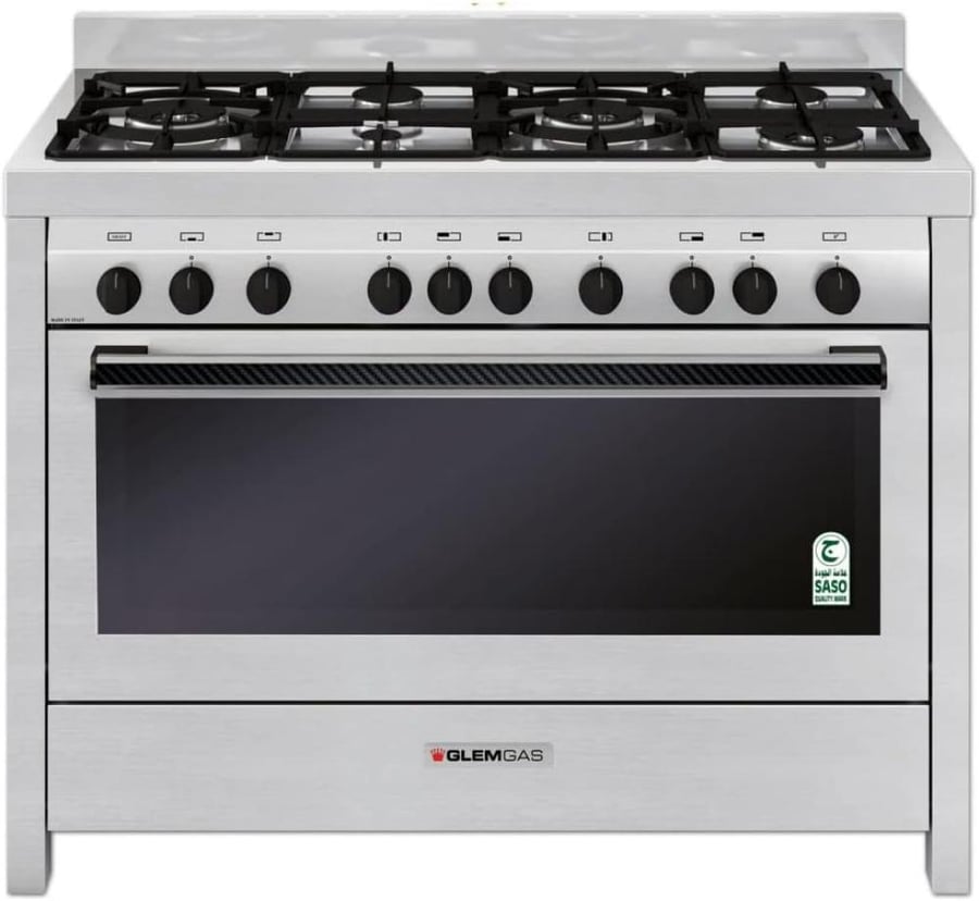 Glem Gas Oven 60*120, Full Safety, 2 Fans - Steel - MGW626RR