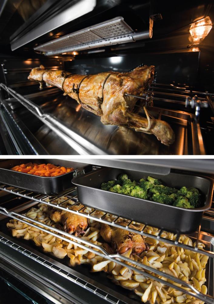 Glem Gas Oven 60*120 Full Safety, Multi 2 Fans, Stainless Steel Air Fryer - MGW626RRAF