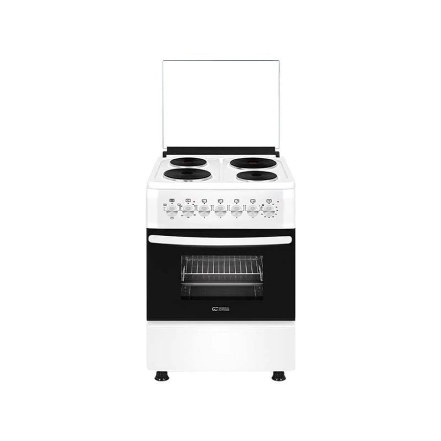 فرن كهرباء جنرال سوبريم 55*50 سم - 4 عيون حجر - ابيض - تركي-GS5055EFW