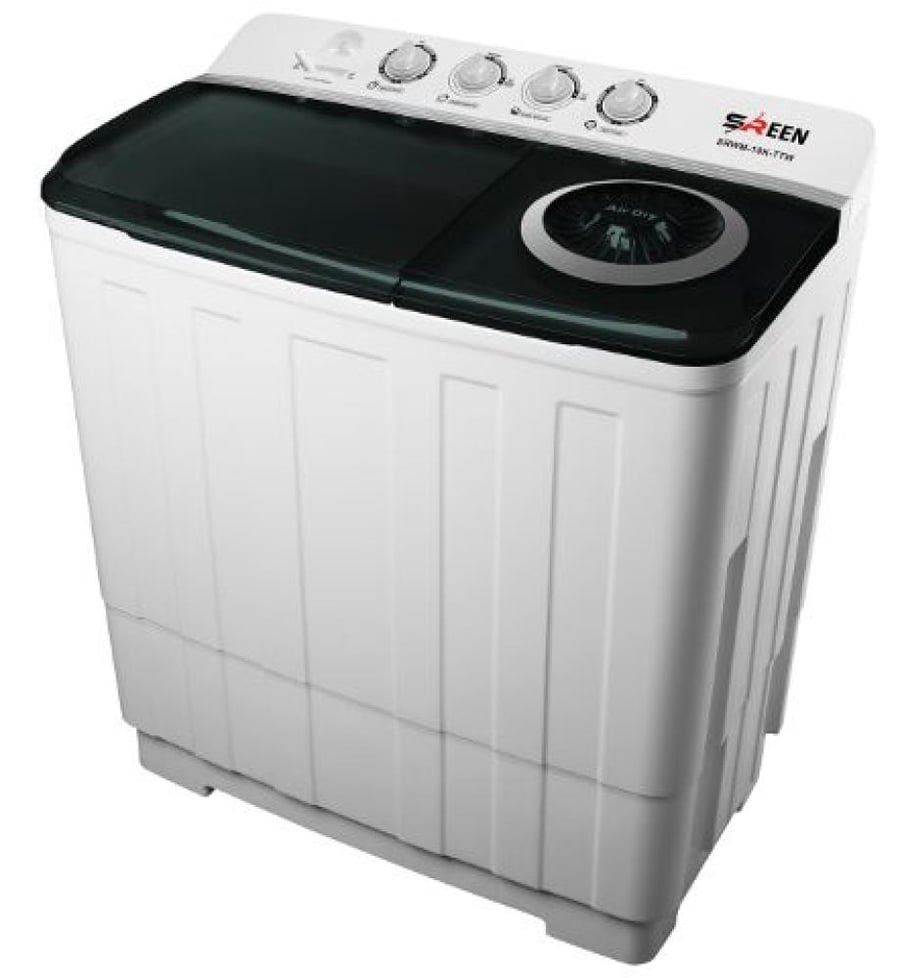 Sreen Twin Tub Washing Machine, 18 kg White M/SRWM-18K-TTW