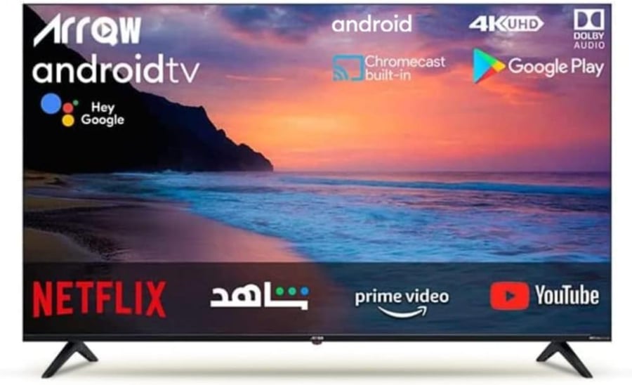 تلفزيون LED مقاس 75 بوصة بدقة 4K UHD HDR ويدعم جوجل تي في، RO-75LEG، متعدد الألوان