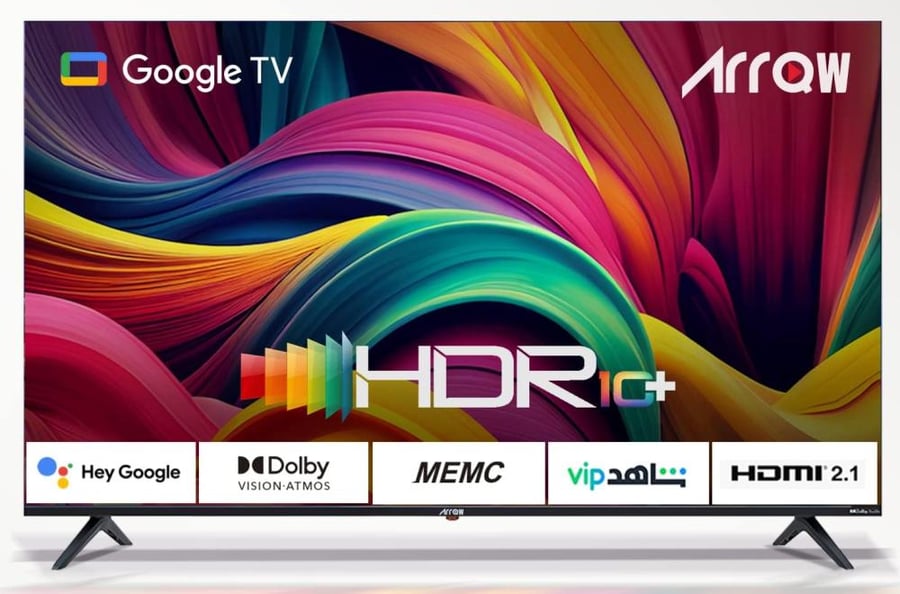 تلفزيون LED مقاس 75 بوصة بدقة 4K UHD HDR ويدعم جوجل تي في، RO-75LEG، متعدد الألوان