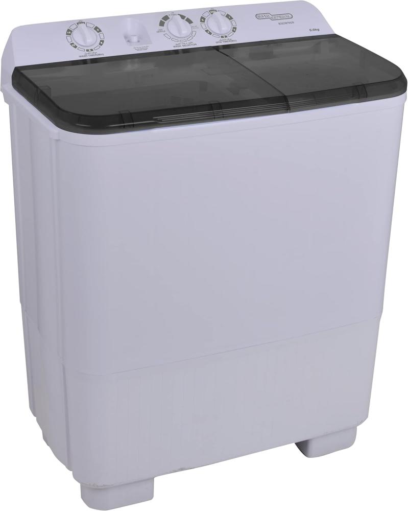 Super General Twin Tub Washing Machine, 9kg Capacity, White - KSGW 96N