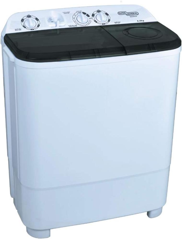Super General Twin Tub Washing Machine, 9kg Capacity, White - KSGW 96N