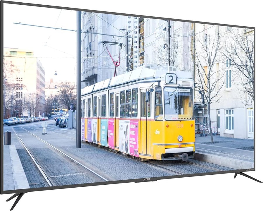 تلفزيون LED مقاس 75 بوصة بدقة 4K UHD HDR ويدعم جوجل تي في، RO-75LEG، متعدد الألوان