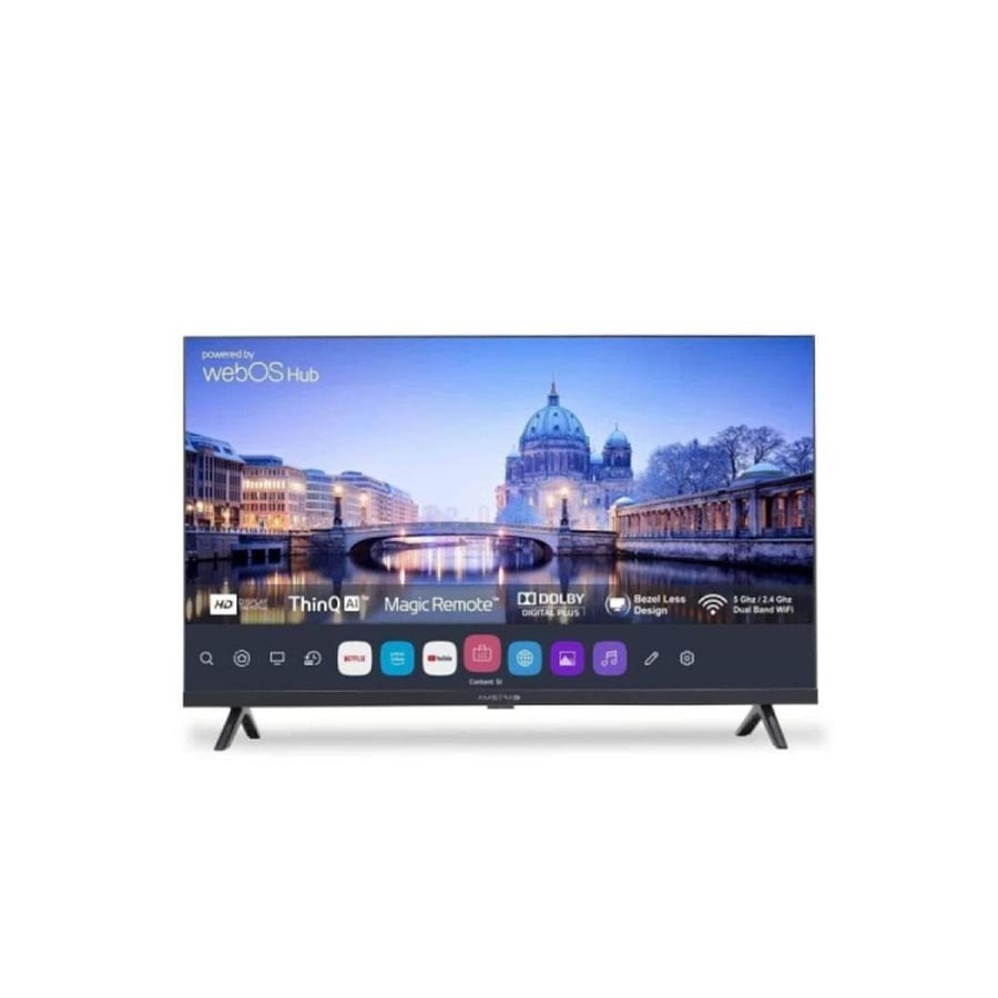 تلفزيون ليد ذكي من ايه ار ار كيو دبليو 65 بوصة بدقة 4K، بنظام تشغيل ويبوس وبدون اطار، موديل RO-65LJW، أزرق