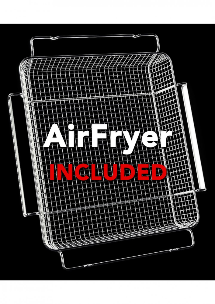 Glem Gas Oven 60*90 Full Safety, Multi, Stainless Steel Air Fryer - ST967GIFSMFAF