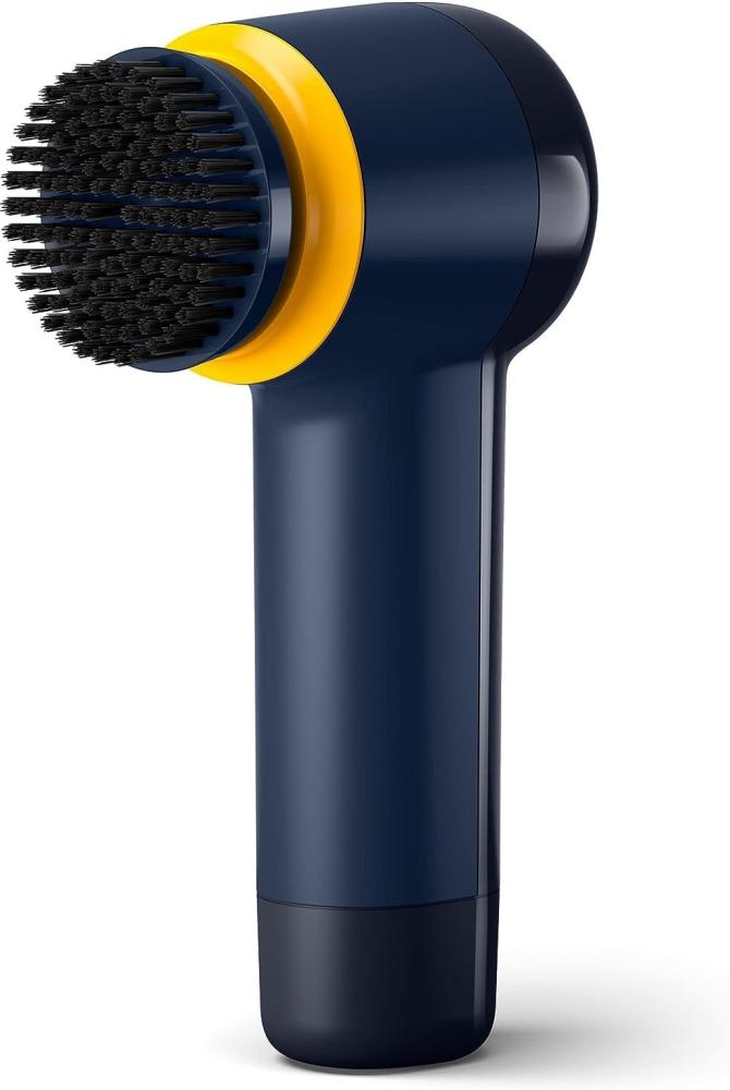 Shoe Cleaner - 3 Rotating Brush Heads to Fit Different Types of Shoes, 4 AA Batteries Included, Dark Blue/Yellow - Blue/Yellow - GCA1000/60