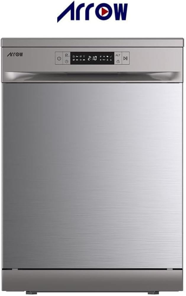 Dishwasher 15 Place Settings, 8 Programs, LED Display, Quiet 49 dB, Auto Open Door, Child Lock, Stainless Steel Interior | Model: RO-15DWGS