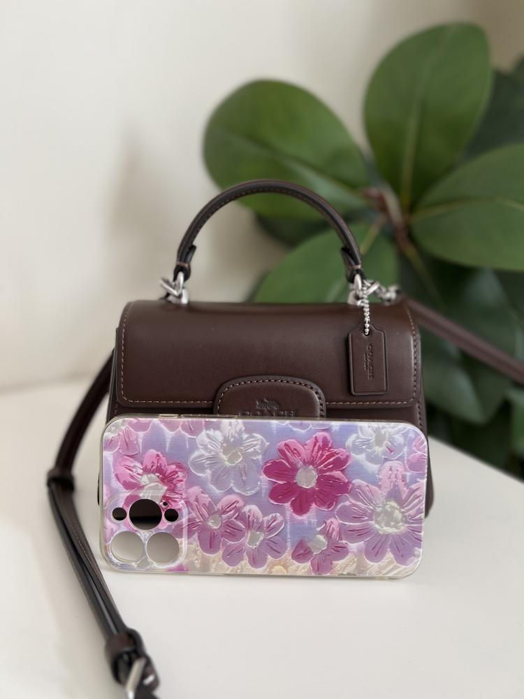 شنطة كوتش Eliza top handle بني/عودي
