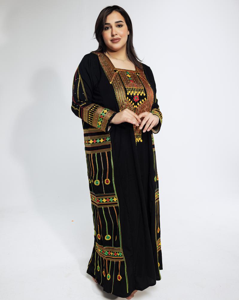 جلابية عسيرية بخيوط ذهبية