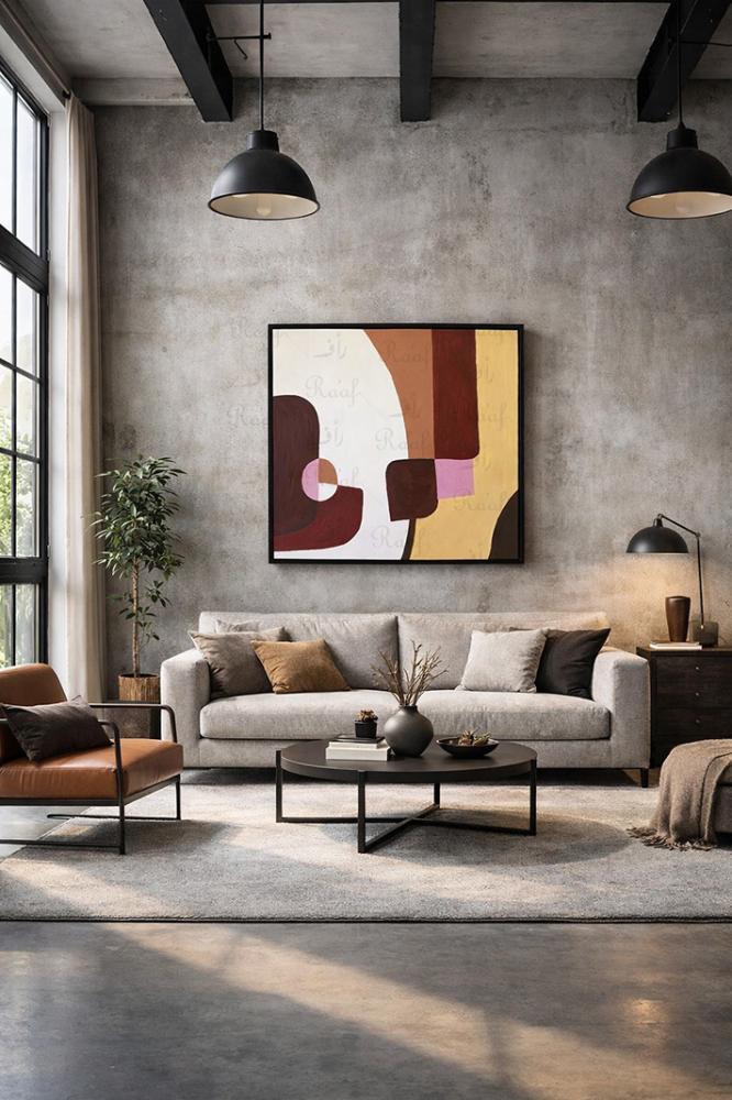 لوحة اوريجنال بإيطار اسود 106cm x 96 cm