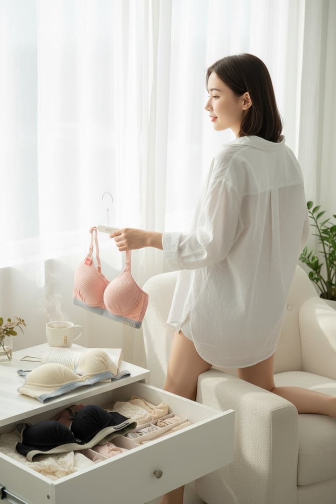Comfortable women's bra in soft colors for daily use