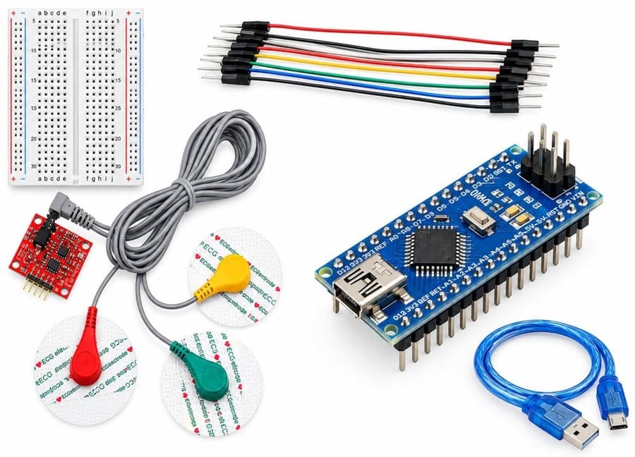 مشروع استشعار معدل ضربات القلب AD8232 ECG