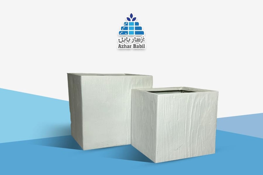 مركن "أزهار بابل" بتصميم خشبي أبيض
