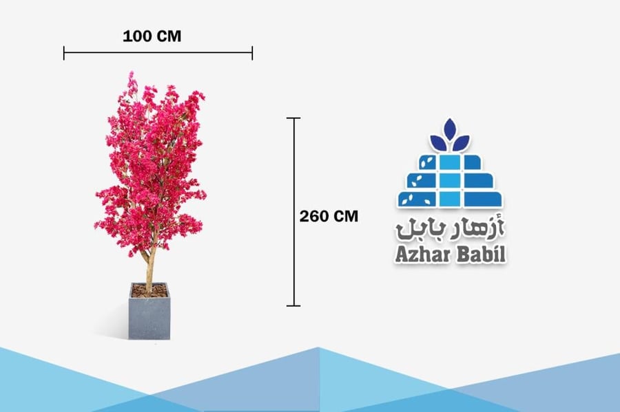 شجرة أزهار اصطناعية كبيرة باللون الزهري