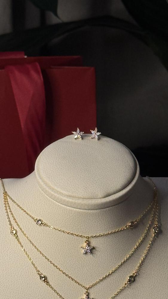 Star pendant with earrings