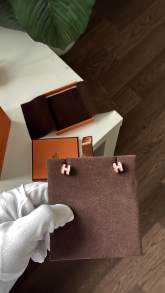 Pink Hermès earrings