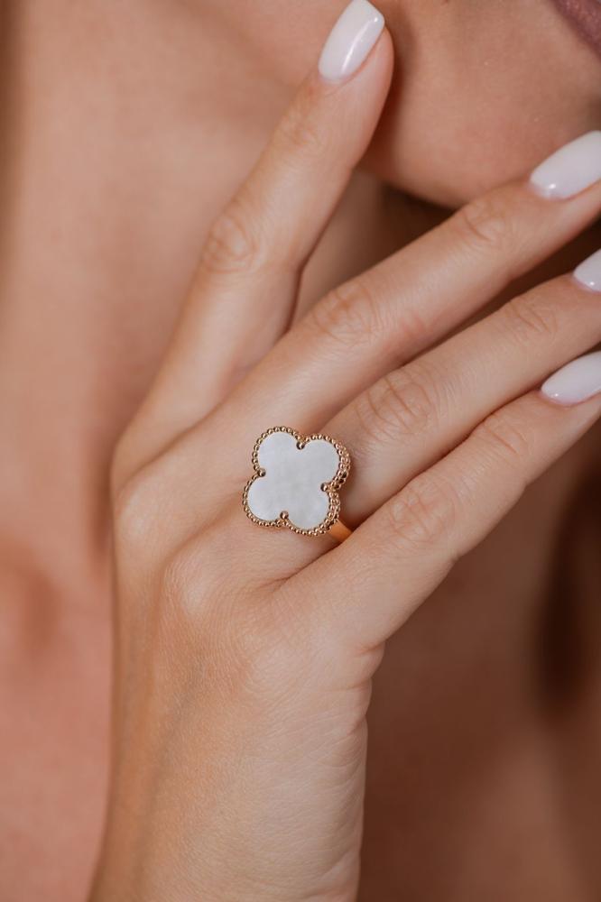 Van Cleef ring with luxurious white gemstone