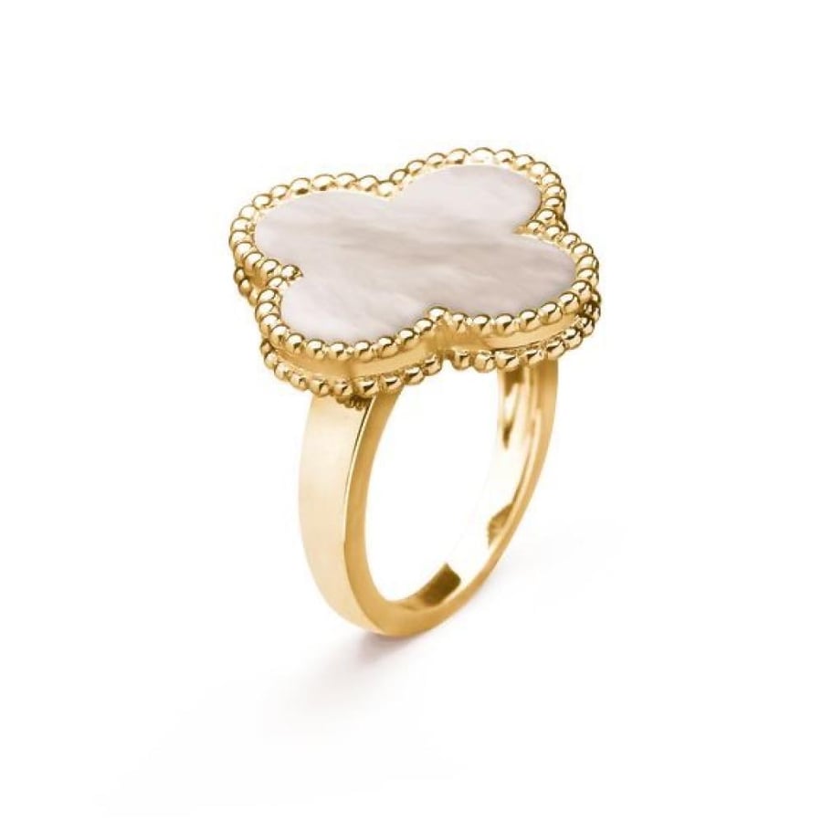 Van Cleef ring with luxurious white gemstone