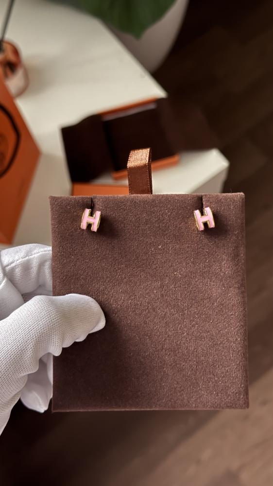 Pink Hermès earrings