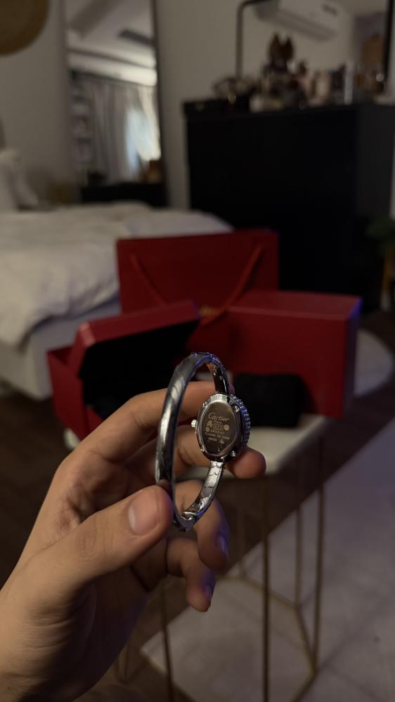 ساعة كارتير كريستال فضيه