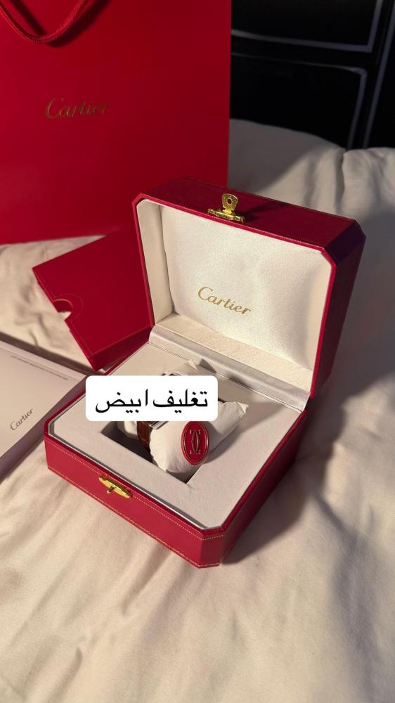 ساعة كارتير تانك نسائية كرستال فضيه