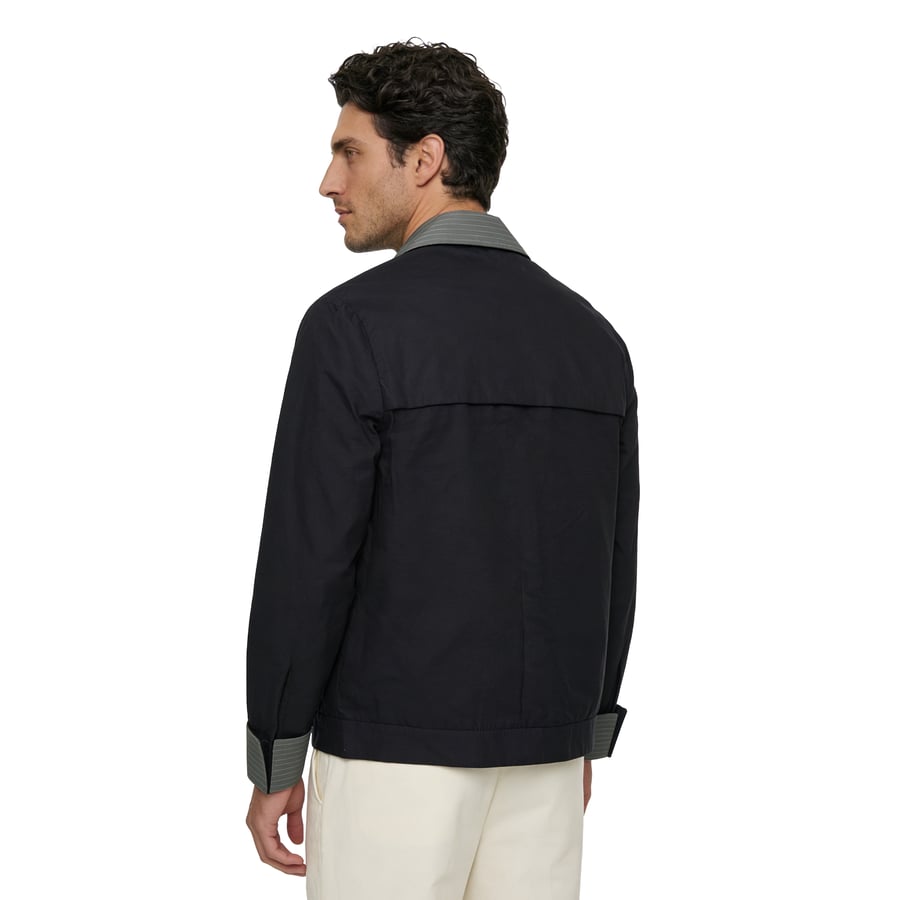 Black Shirt with a Large Collar