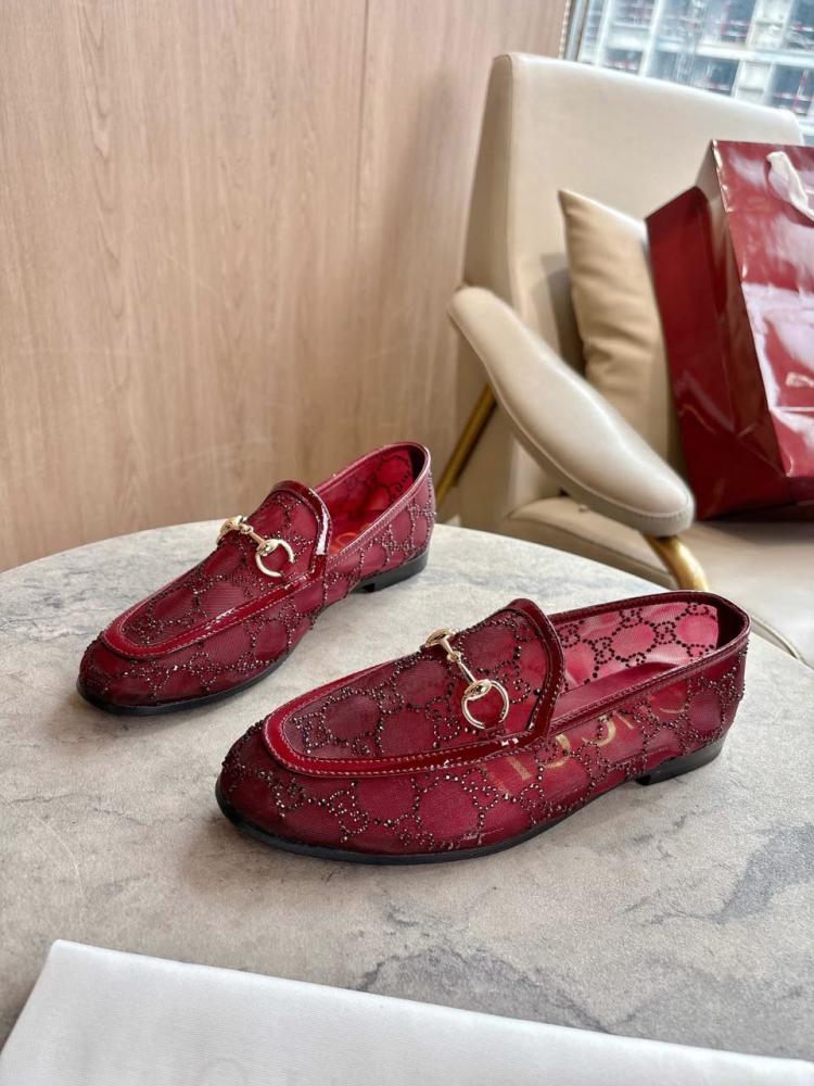 لوفر قوتشي Gucci Jordaan GG crystal mesh loafer
