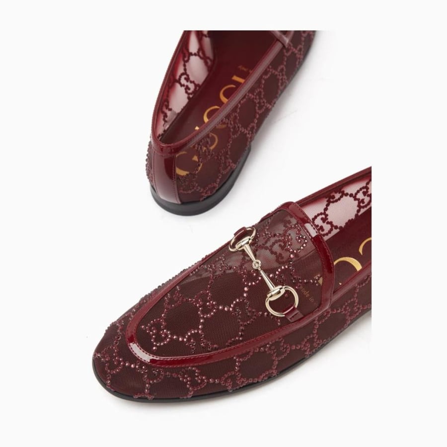 لوفر قوتشي Gucci Jordaan GG crystal mesh loafer