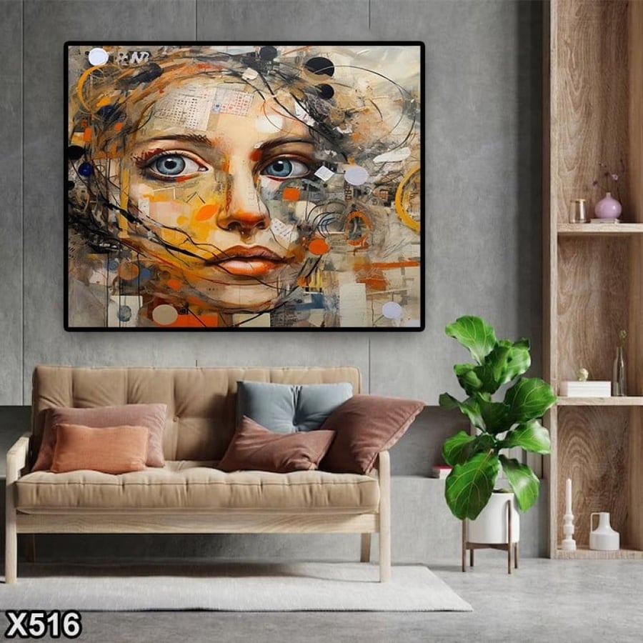 لوحة كانفس مربعة رسم تجريدي