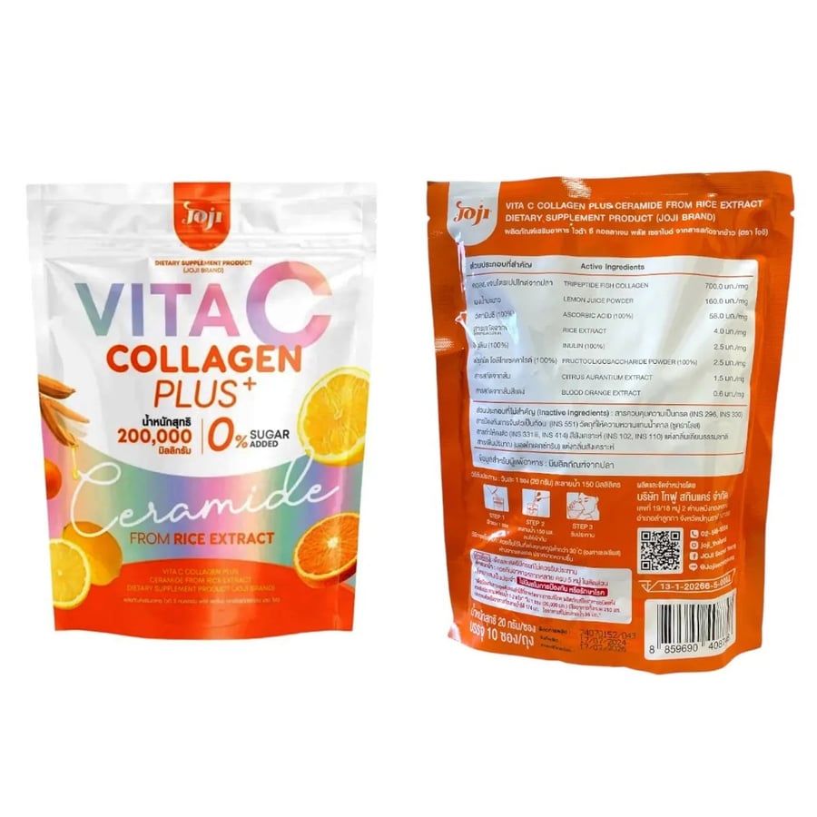 Joji Vita C Collagen Plus Ceramide من مستخلص الأرز - أمام وخلف العبوة