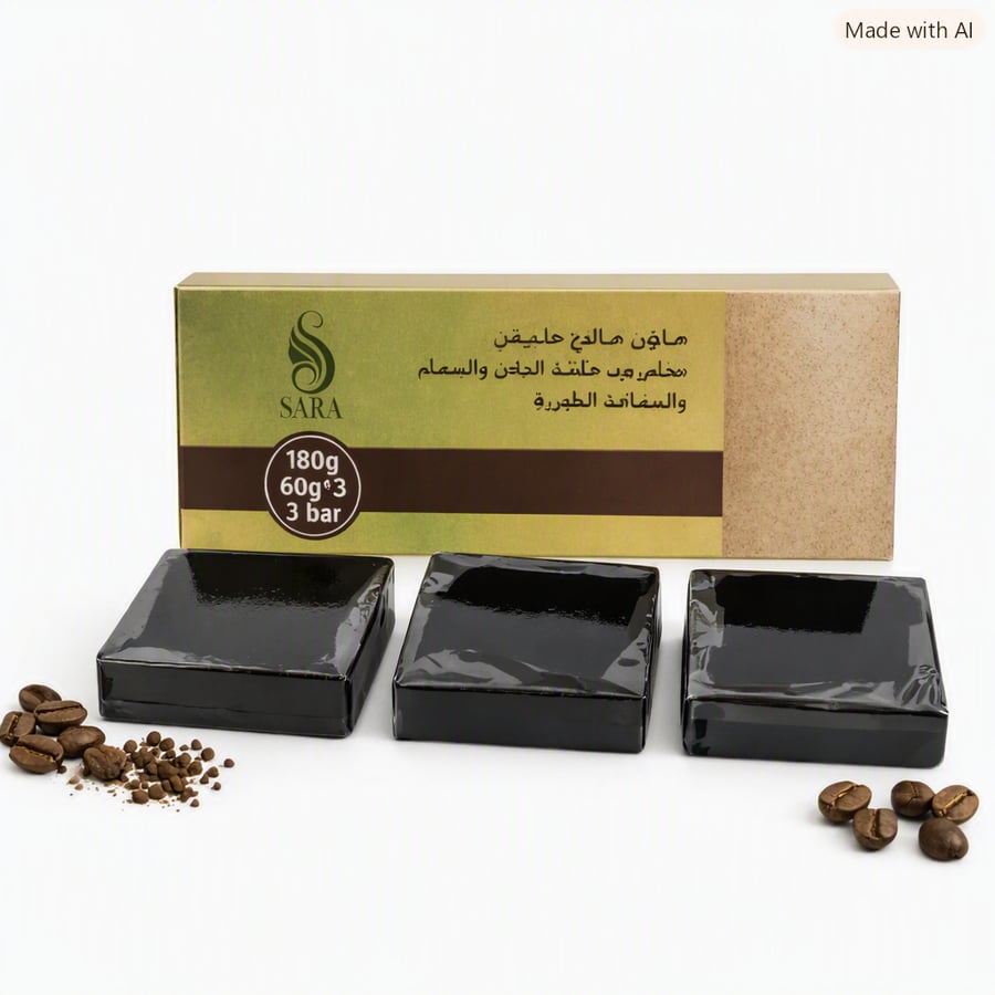 صابون ومقشر القهوه 2في 1 من ساره بيوتي