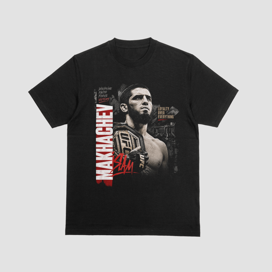 Islam Makhachev Championship Belt Loyalty Over Everything Graphic