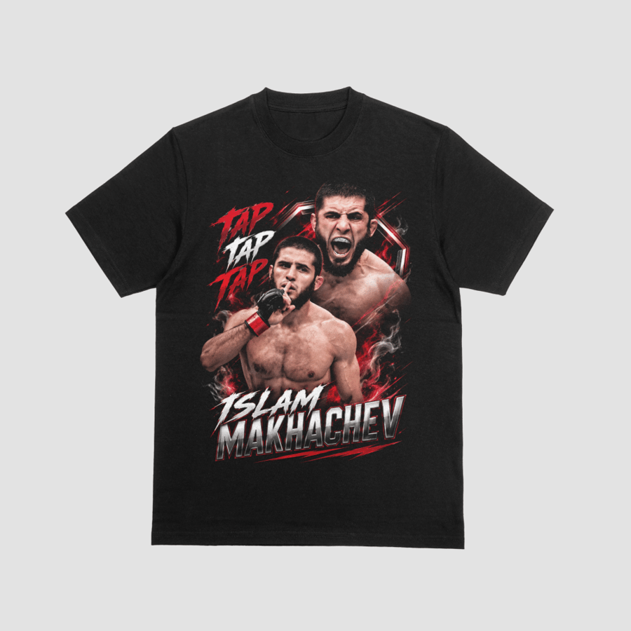 Islam Makhachev Tap Tap Tap Red Smoke Octagon UFC Graphic