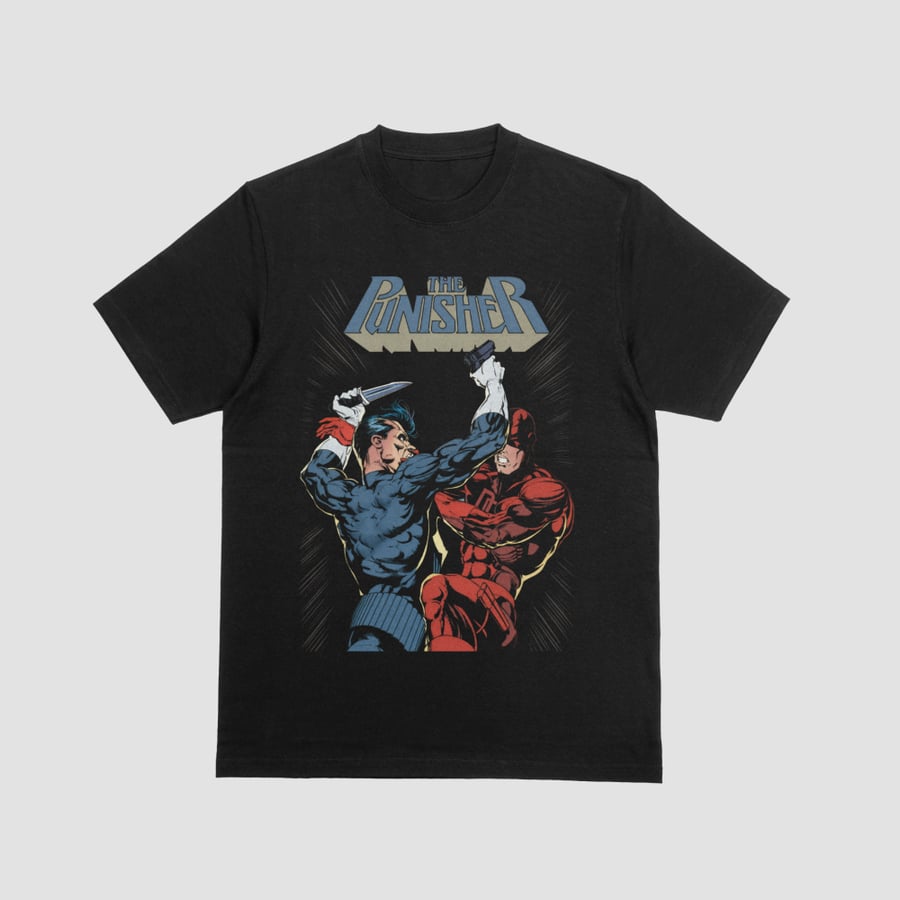 The Punisher Knife and Gun Fight With Daredevil Graphic