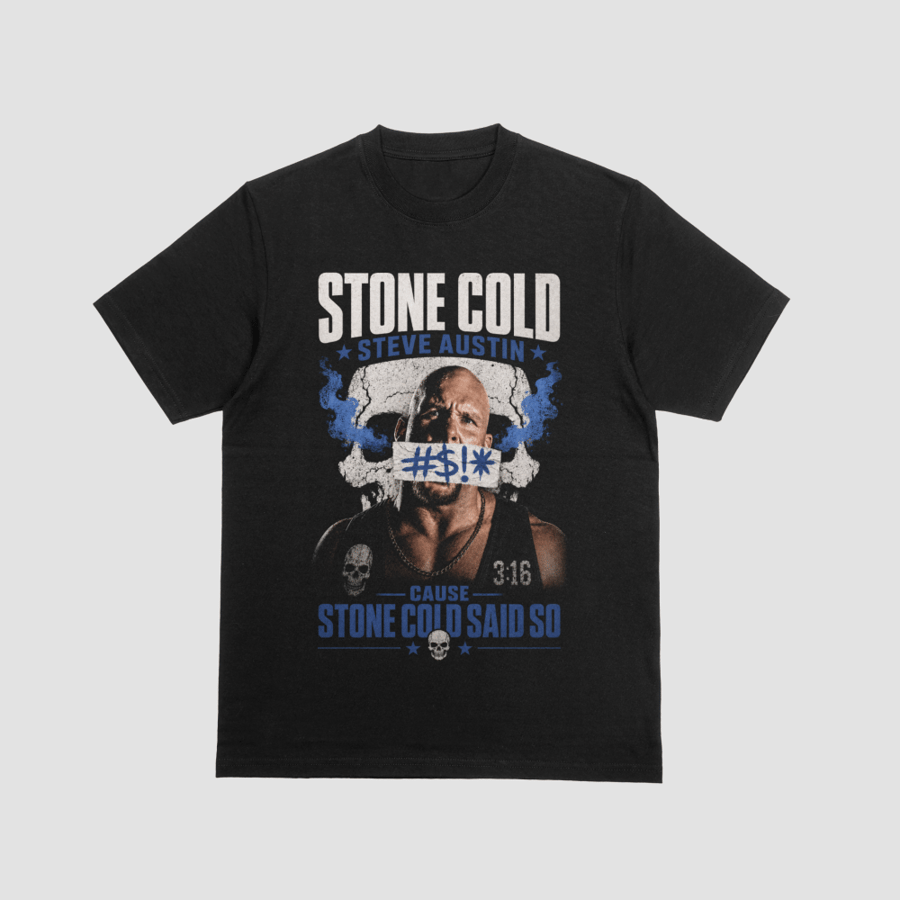 Stone Cold Steve Austin Censored Mouth Skull Graphic