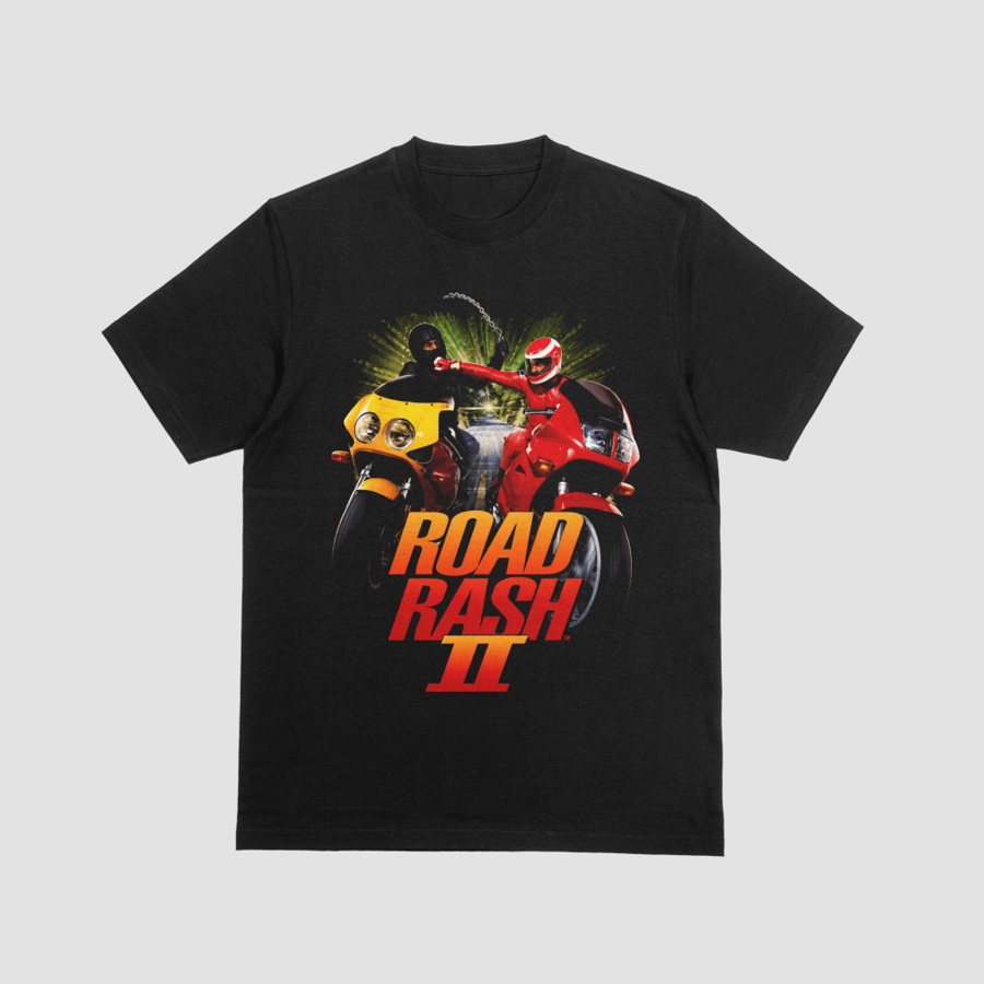 Road Rash II Retro 90s Motorcycle Combat Gaming Graphic