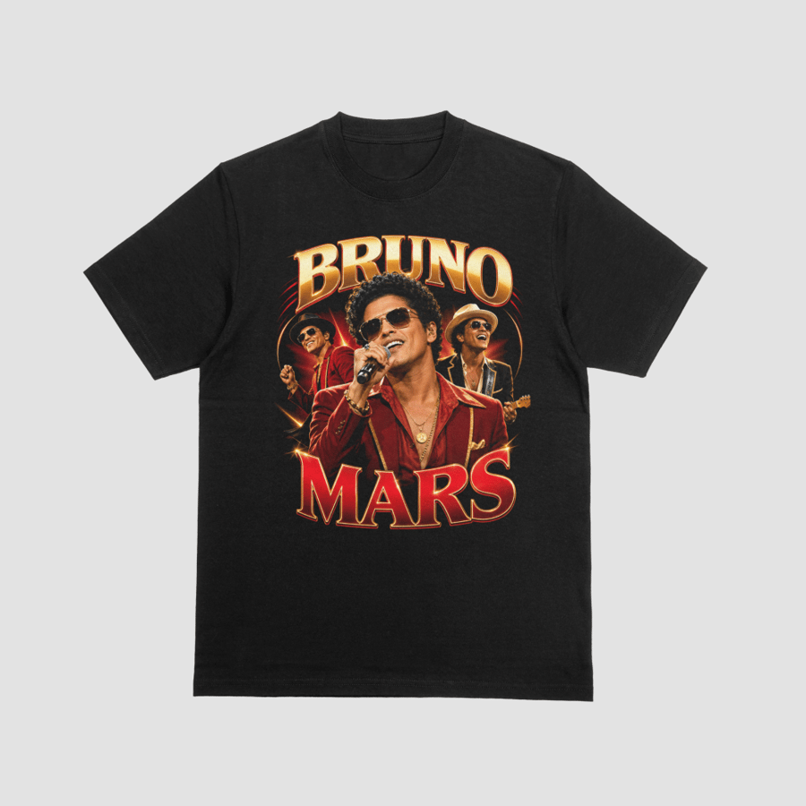 Bruno Mars Bootleg Red Suit Concert Graphic