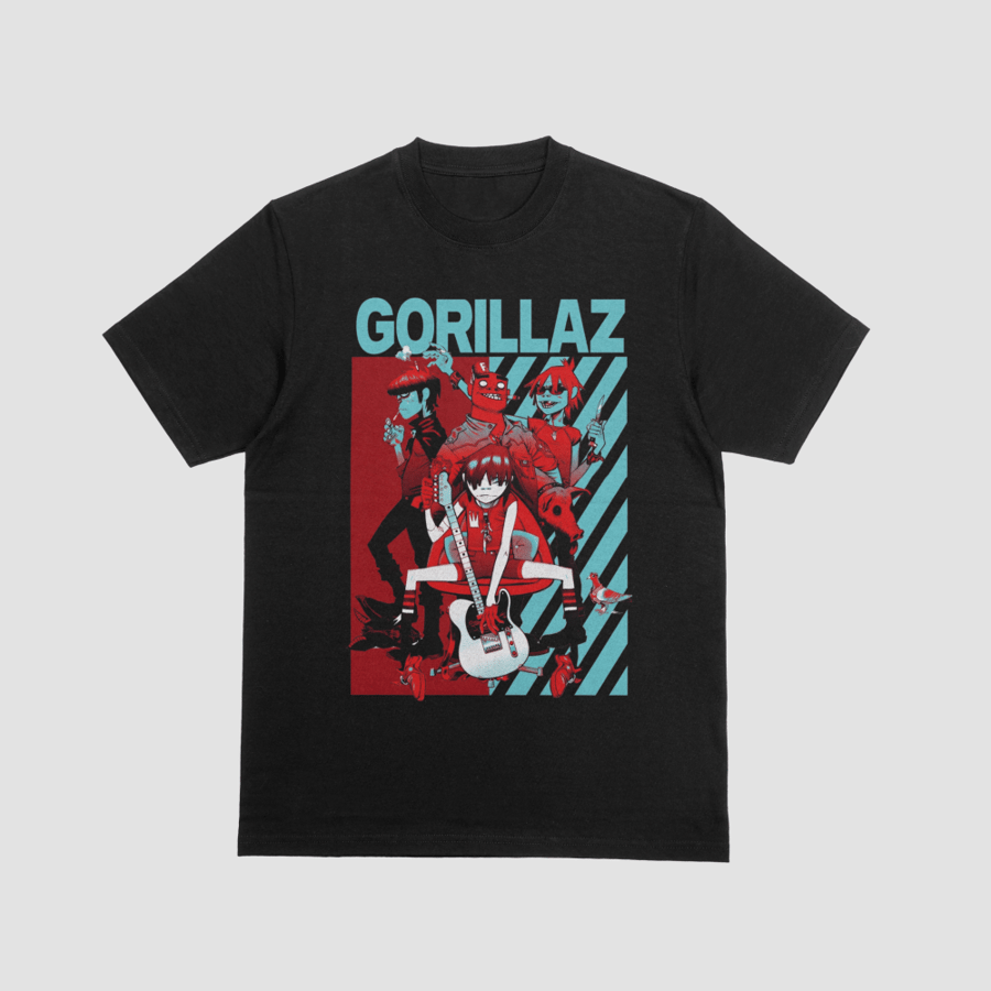 Gorillaz Band Lineup Noodle Guitar Graphic