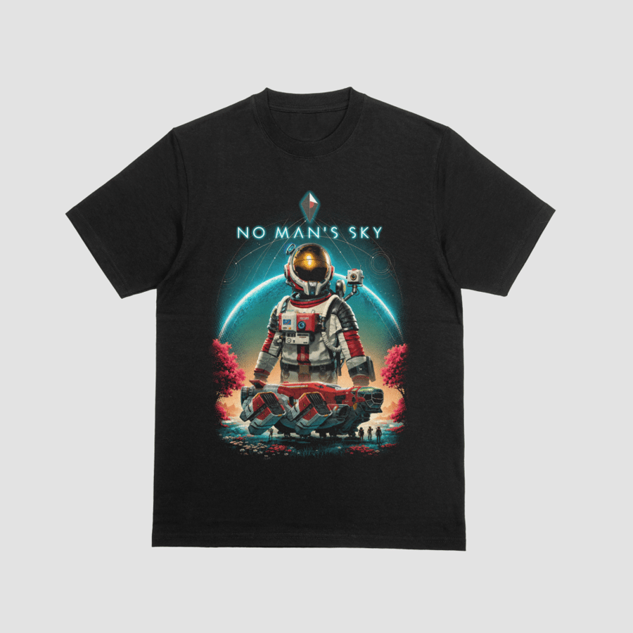 No Man's Sky Astronaut and Starship Graphic