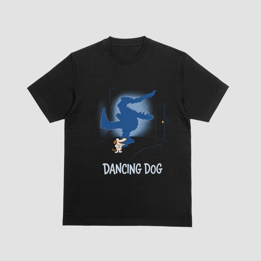 Dancing Dog Alligator Shadow Funny Graphic