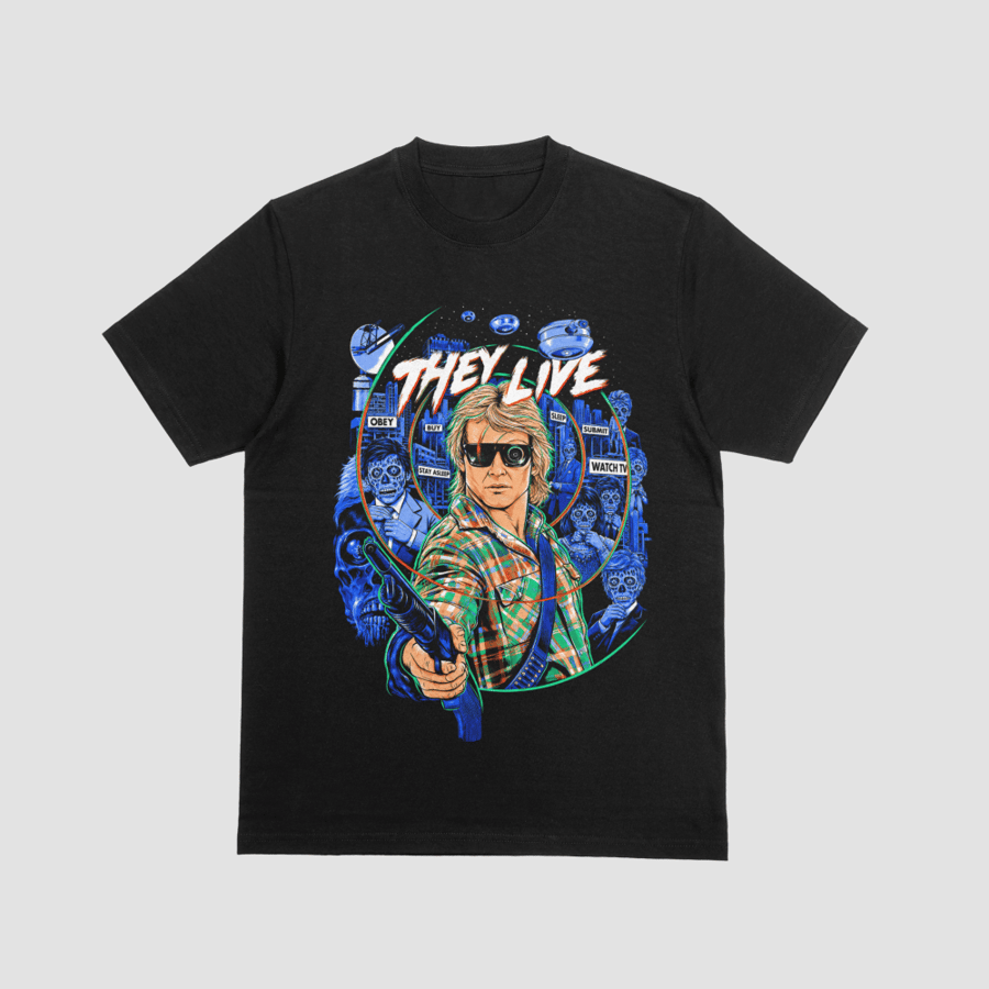They Live Roddy Piper Subliminal 80s Sci-Fi Graphic