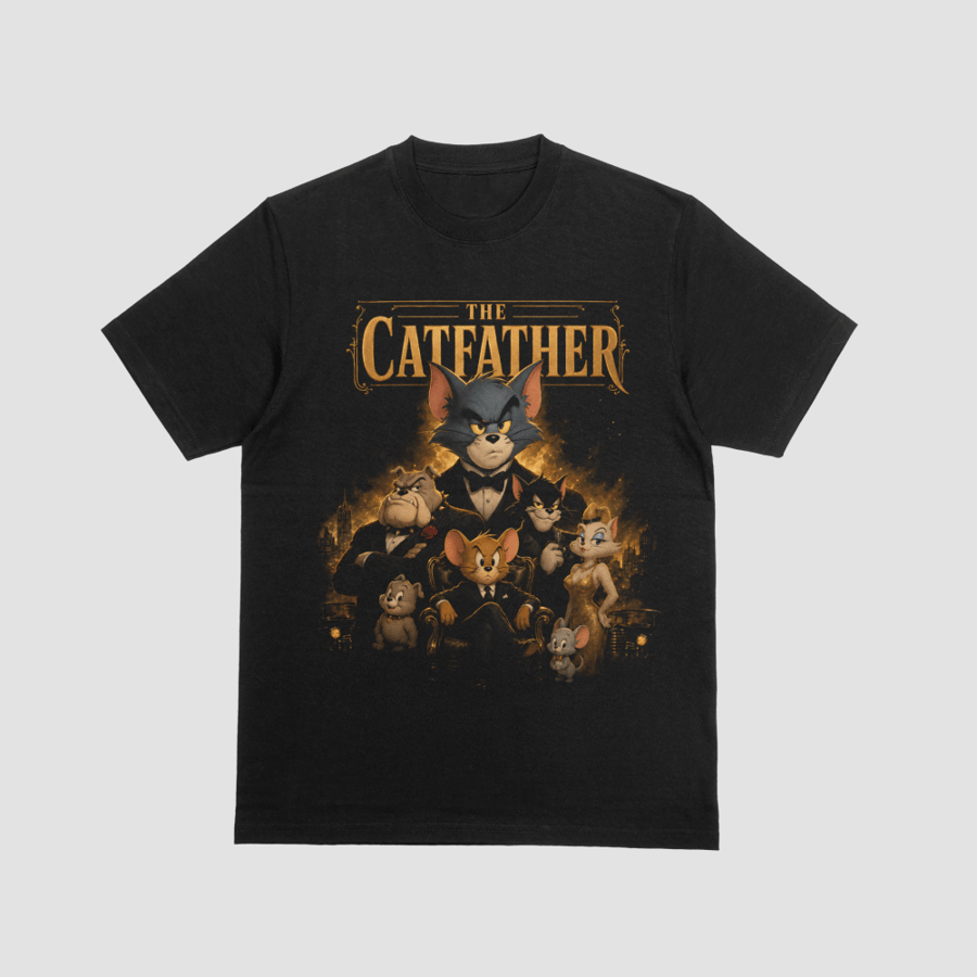 The Catfather Vintage Mob Parody Tee Retro Tom and Jerry Graphic