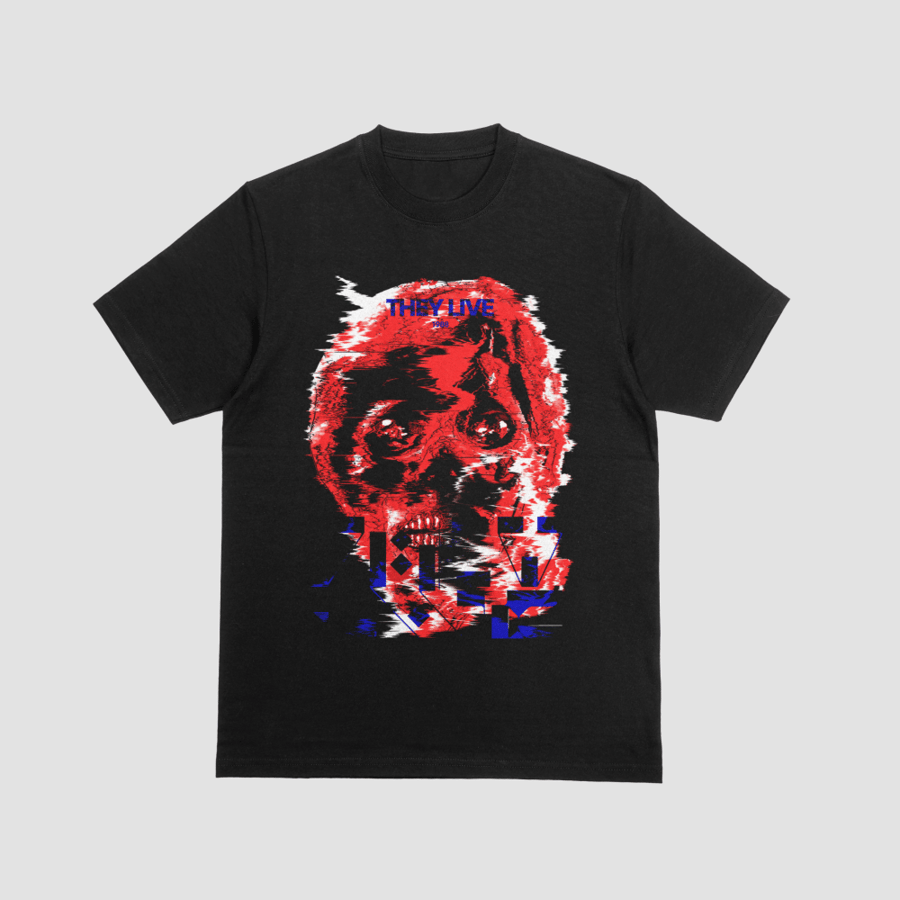 They Live 1988 Alien Glitch Art 80s Sci-Fi Graphic