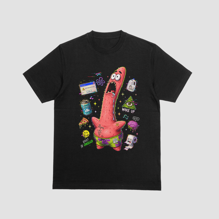 Patrick Star Brain Exe Glitch Meme Graphic