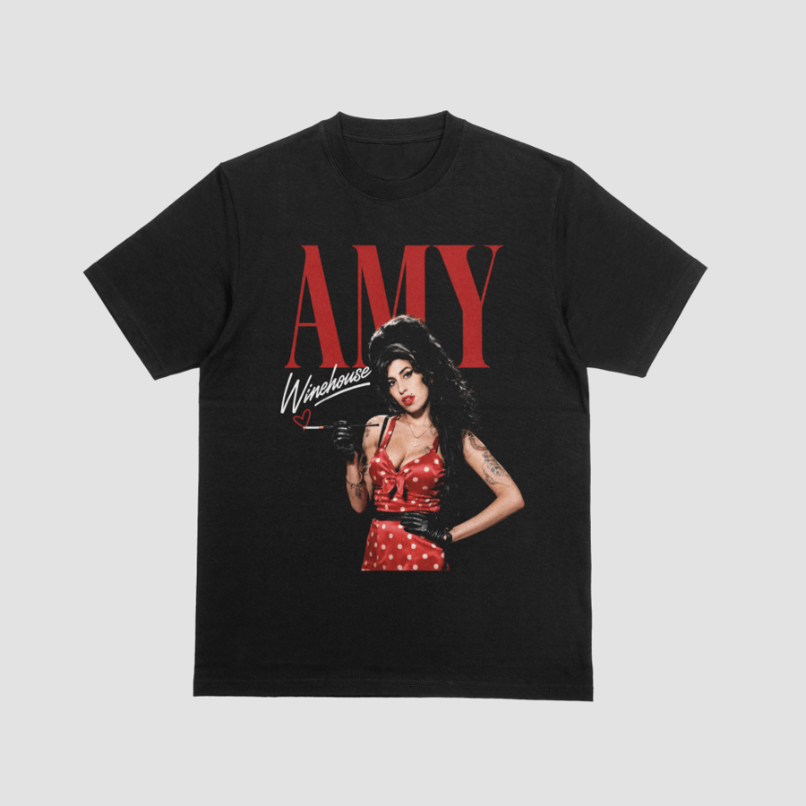 Amy Winehouse Red Polka Dot Dress Glamour Graphic