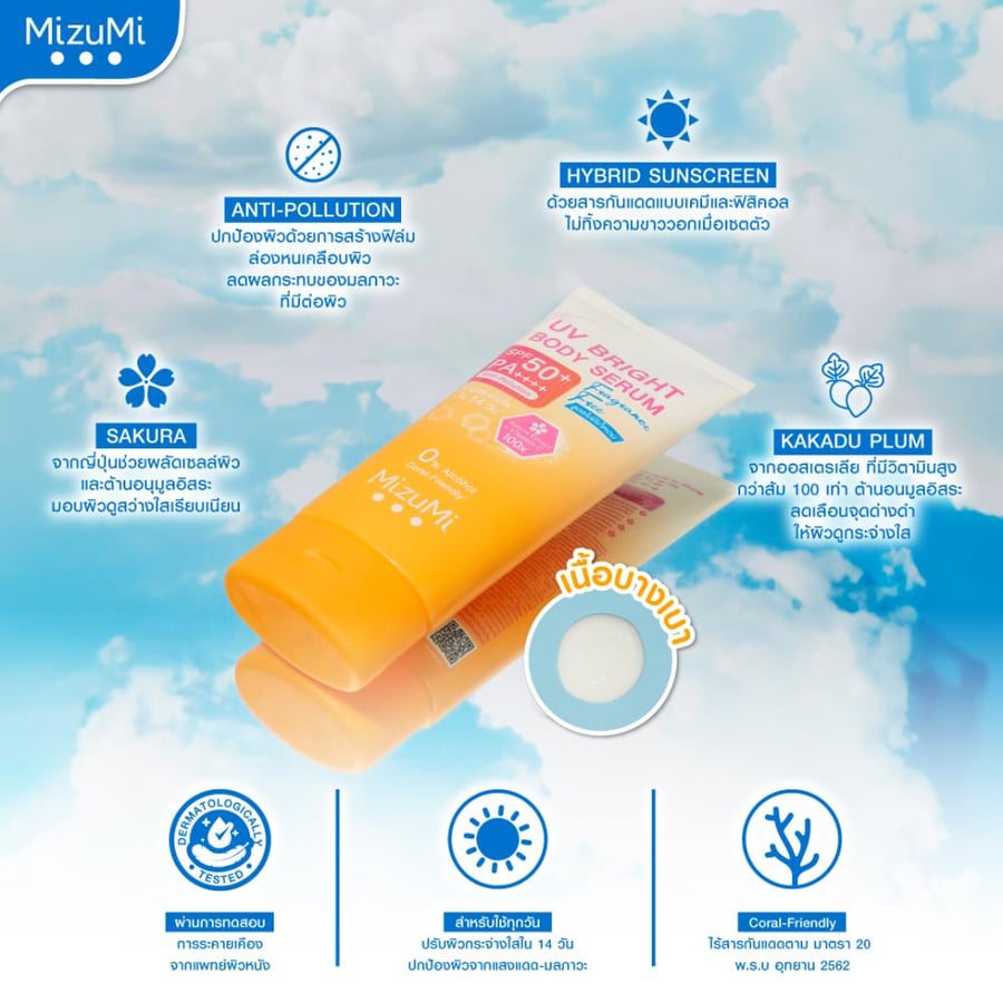 ميزومي واقي شمس الجسم MizuMi UV Bright SPF50+ PA++++ خالي من العطور