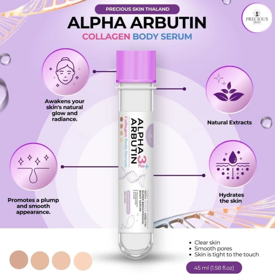 ألفا أربوتين سيروم الجسم المعزز الأبيض بالكولاجين Alpha arbutin