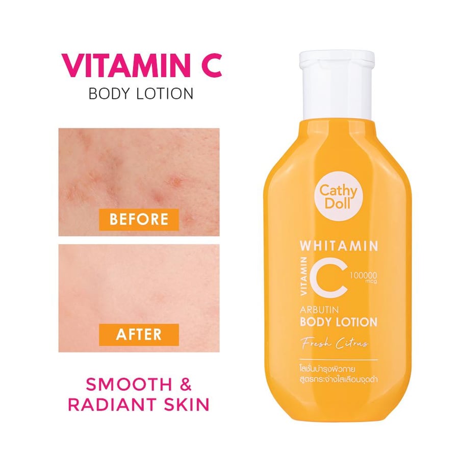 كاثي دول لوشن الجسم تبييض فيتامين سي  Cathy Doll Whitamin Vitamin C Arbutin Fresh Citrus